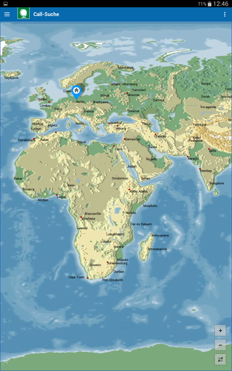 Screenshot mit Weltkarte